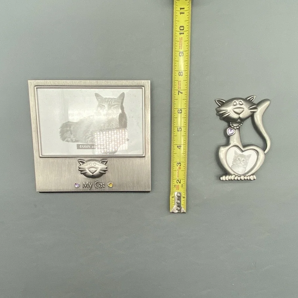 Pewter Metal My Cat Picture Frame Lot 4x6 Tabletop Pet Memorial Keepsake